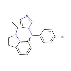 CCn1ccc2cccc([C@@H](c3ccc(Br)cc3)n3ccnc3)c21 ZINC000013489556