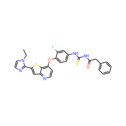 CCn1ccnc1-c1cc2nccc(Oc3ccc(NC(=S)NC(=O)Cc4ccccc4)cc3F)c2s1 ZINC000029043632