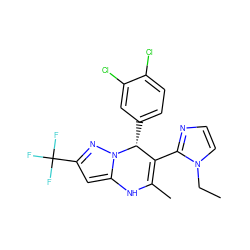 CCn1ccnc1C1=C(C)Nc2cc(C(F)(F)F)nn2[C@@H]1c1ccc(Cl)c(Cl)c1 ZINC000101668669