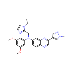 CCn1ccnc1CN(c1cc(OC)cc(OC)c1)c1ccc2ncc(-c3cnn(C)c3)nc2c1 ZINC000204159618