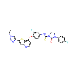 CCn1cnc(-c2cc3nccc(Oc4ccc(NC(=S)N5CCN(c6ccc(F)cc6)C5=O)cc4F)c3s2)c1 ZINC000169333369