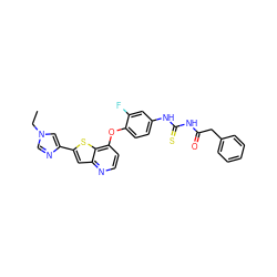 CCn1cnc(-c2cc3nccc(Oc4ccc(NC(=S)NC(=O)Cc5ccccc5)cc4F)c3s2)c1 ZINC000029043636