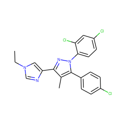 CCn1cnc(-c2nn(-c3ccc(Cl)cc3Cl)c(-c3ccc(Cl)cc3)c2C)c1 ZINC000045245919