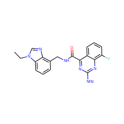 CCn1cnc2c(CNC(=O)c3nc(N)nc4c(F)cccc34)cccc21 ZINC000653798081