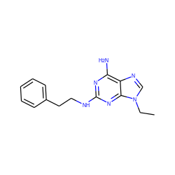 CCn1cnc2c(N)nc(NCCc3ccccc3)nc21 ZINC000013672154