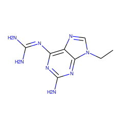 CCn1cnc2c(N=C(N)N)nc(N)nc21 ZINC000095590494