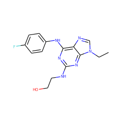 CCn1cnc2c(Nc3ccc(F)cc3)nc(NCCO)nc21 ZINC000026532971