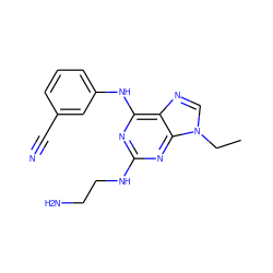 CCn1cnc2c(Nc3cccc(C#N)c3)nc(NCCN)nc21 ZINC000028090151