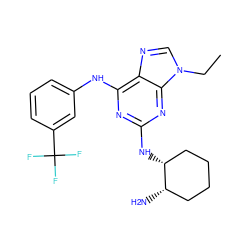 CCn1cnc2c(Nc3cccc(C(F)(F)F)c3)nc(N[C@@H]3CCCC[C@@H]3N)nc21 ZINC000028089674