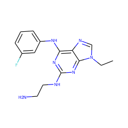 CCn1cnc2c(Nc3cccc(F)c3)nc(NCCN)nc21 ZINC000028014413