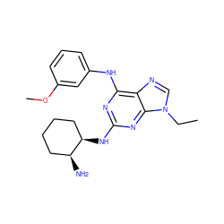 CCn1cnc2c(Nc3cccc(OC)c3)nc(N[C@@H]3CCCC[C@@H]3N)nc21 ZINC000028096705