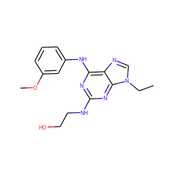 CCn1cnc2c(Nc3cccc(OC)c3)nc(NCCO)nc21 ZINC000028097346