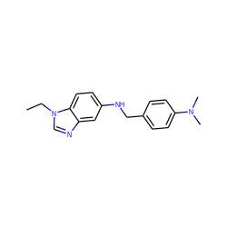 CCn1cnc2cc(NCc3ccc(N(C)C)cc3)ccc21 ZINC000000423338