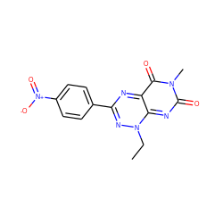 CCn1nc(-c2ccc([N+](=O)[O-])cc2)nc2c(=O)n(C)c(=O)nc1-2 ZINC000006359462