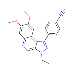 CCn1nc(-c2ccc(C#N)cc2F)c2c3cc(OC)c(OC)cc3ncc21 ZINC000169704830