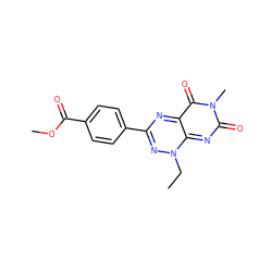 CCn1nc(-c2ccc(C(=O)OC)cc2)nc2c(=O)n(C)c(=O)nc1-2 ZINC000004512045