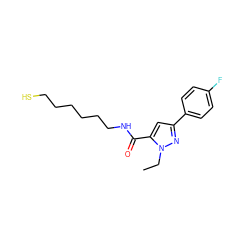 CCn1nc(-c2ccc(F)cc2)cc1C(=O)NCCCCCCS ZINC000653703217