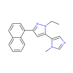 CCn1nc(-c2cccc3ccccc23)cc1-c1cncn1C ZINC001772594077