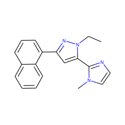 CCn1nc(-c2cccc3ccccc23)cc1-c1nccn1C ZINC001772617372