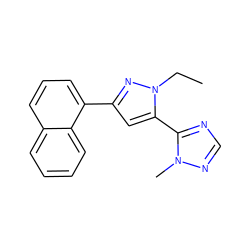 CCn1nc(-c2cccc3ccccc23)cc1-c1ncnn1C ZINC001772624979