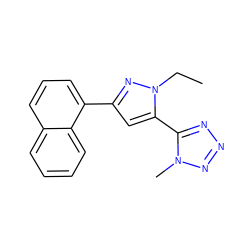 CCn1nc(-c2cccc3ccccc23)cc1-c1nnnn1C ZINC001772590335