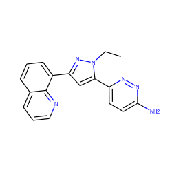 CCn1nc(-c2cccc3cccnc23)cc1-c1ccc(N)nn1 ZINC001772620801