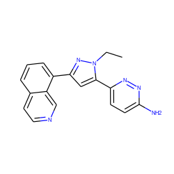 CCn1nc(-c2cccc3ccncc23)cc1-c1ccc(N)nn1 ZINC001772594369