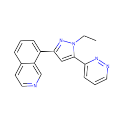 CCn1nc(-c2cccc3ccncc23)cc1-c1cccnn1 ZINC001772584479