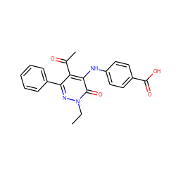 CCn1nc(-c2ccccc2)c(C(C)=O)c(Nc2ccc(C(=O)O)cc2)c1=O ZINC000038896160