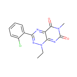 CCn1nc(-c2ccccc2Cl)nc2c(=O)n(C)c(=O)nc1-2 ZINC000006810410