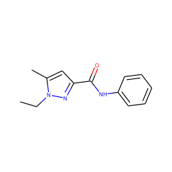 CCn1nc(C(=O)Nc2ccccc2)cc1C ZINC000013703712