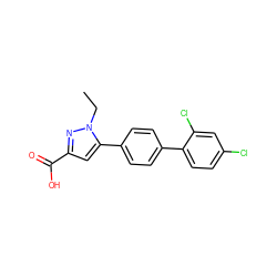 CCn1nc(C(=O)O)cc1-c1ccc(-c2ccc(Cl)cc2Cl)cc1 ZINC000013534753