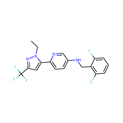 CCn1nc(C(F)(F)F)cc1-c1ccc(NCc2c(F)cccc2F)cn1 ZINC000143462137