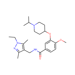 CCn1nc(C)c(CNC(=O)c2ccc(OC)c(OC3CCN(C(C)C)CC3)c2)c1C ZINC000012111752