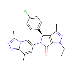 CCn1nc(C)c2c1C(=O)N(c1cc(C)c3nnc(C)n3c1)[C@H]2c1ccc(Cl)cc1 ZINC000220221144