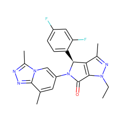 CCn1nc(C)c2c1C(=O)N(c1cc(C)c3nnc(C)n3c1)[C@H]2c1ccc(F)cc1F ZINC000261155847