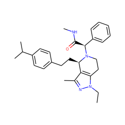 CCn1nc(C)c2c1CCN([C@@H](C(=O)NC)c1ccccc1)[C@@H]2CCc1ccc(C(C)C)cc1 ZINC000049089168