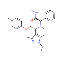 CCn1nc(C)c2c1CCN([C@@H](C(=O)NC)c1ccccc1)[C@H]2COc1ccc(C)cc1 ZINC000049033572