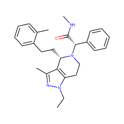 CCn1nc(C)c2c1CCN([C@H](C(=O)NC)c1ccccc1)[C@H]2CCc1ccccc1C ZINC000049089185