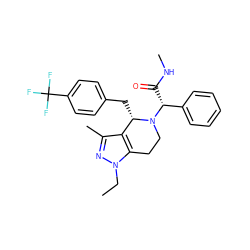 CCn1nc(C)c2c1CCN([C@H](C(=O)NC)c1ccccc1)[C@H]2Cc1ccc(C(F)(F)F)cc1 ZINC000049032640