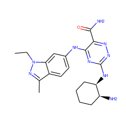 CCn1nc(C)c2ccc(Nc3nc(N[C@@H]4CCCC[C@@H]4N)nnc3C(N)=O)cc21 ZINC000223196820