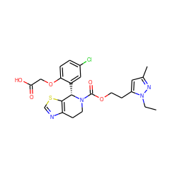 CCn1nc(C)cc1CCOC(=O)N1CCc2ncsc2[C@@H]1c1cc(Cl)ccc1OCC(=O)O ZINC000206839242