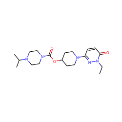 CCn1nc(N2CCC(OC(=O)N3CCN(C(C)C)CC3)CC2)ccc1=O ZINC000206797798