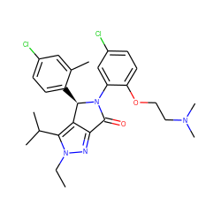 CCn1nc2c(c1C(C)C)[C@@H](c1ccc(Cl)cc1C)N(c1cc(Cl)ccc1OCCN(C)C)C2=O ZINC000206145018