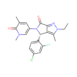 CCn1nc2c(c1C)[C@H](c1ccc(Cl)cc1F)N(c1cc(C)c(=O)n(C)c1)C2=O ZINC000261127987