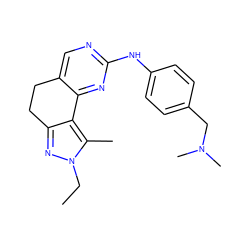 CCn1nc2c(c1C)-c1nc(Nc3ccc(CN(C)C)cc3)ncc1CC2 ZINC000169702258