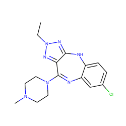 CCn1nc2c(n1)C(N1CCN(C)CC1)=Nc1cc(Cl)ccc1N2 ZINC000026474365