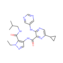 CCn1ncc(NC(=O)c2nc(C3CC3)cnc2Nc2cncnc2)c1C(=O)NCC(C)C ZINC000169701824