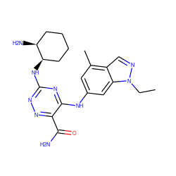 CCn1ncc2c(C)cc(Nc3nc(N[C@@H]4CCCC[C@@H]4N)nnc3C(N)=O)cc21 ZINC000205145578