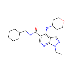 CCn1ncc2c(NC3CCOCC3)c(C(=O)NCC3CCCCC3)cnc21 ZINC000038937097